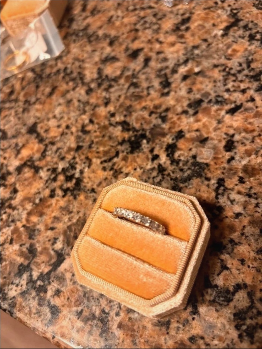 Diamond Accent Gold Band Ring in Silver Size 8